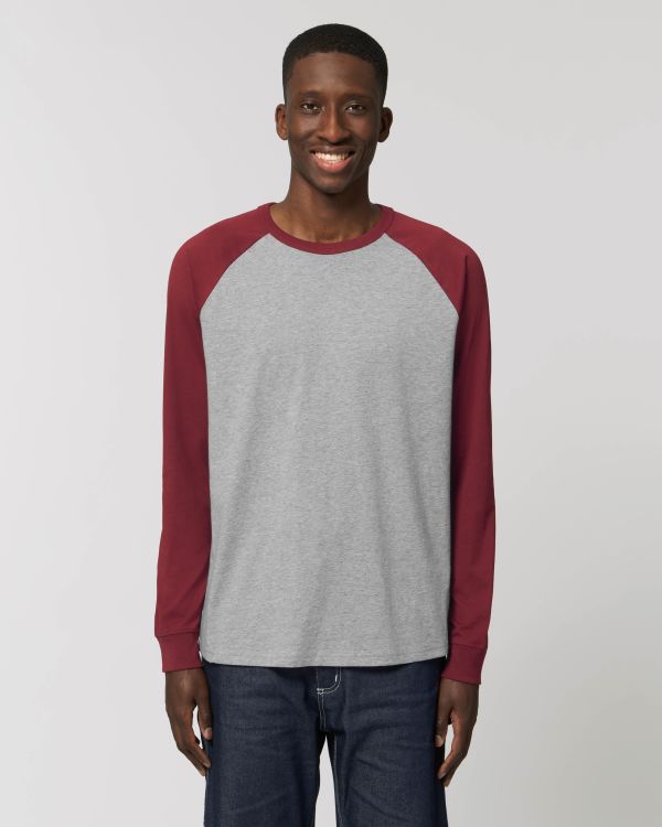heather grey/burgundy