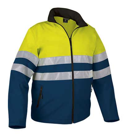 amarillo fluor-azul marino
